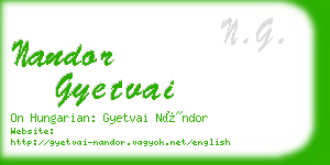 nandor gyetvai business card